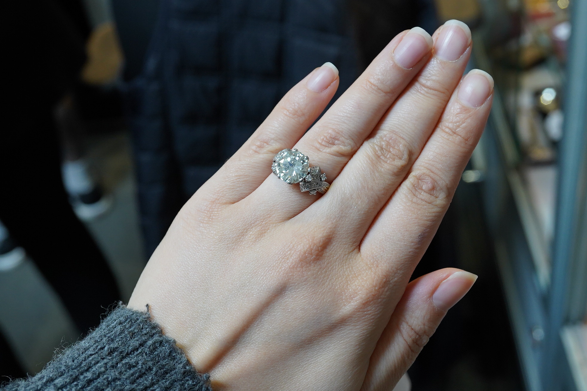 A diamond ring, mid 20th century